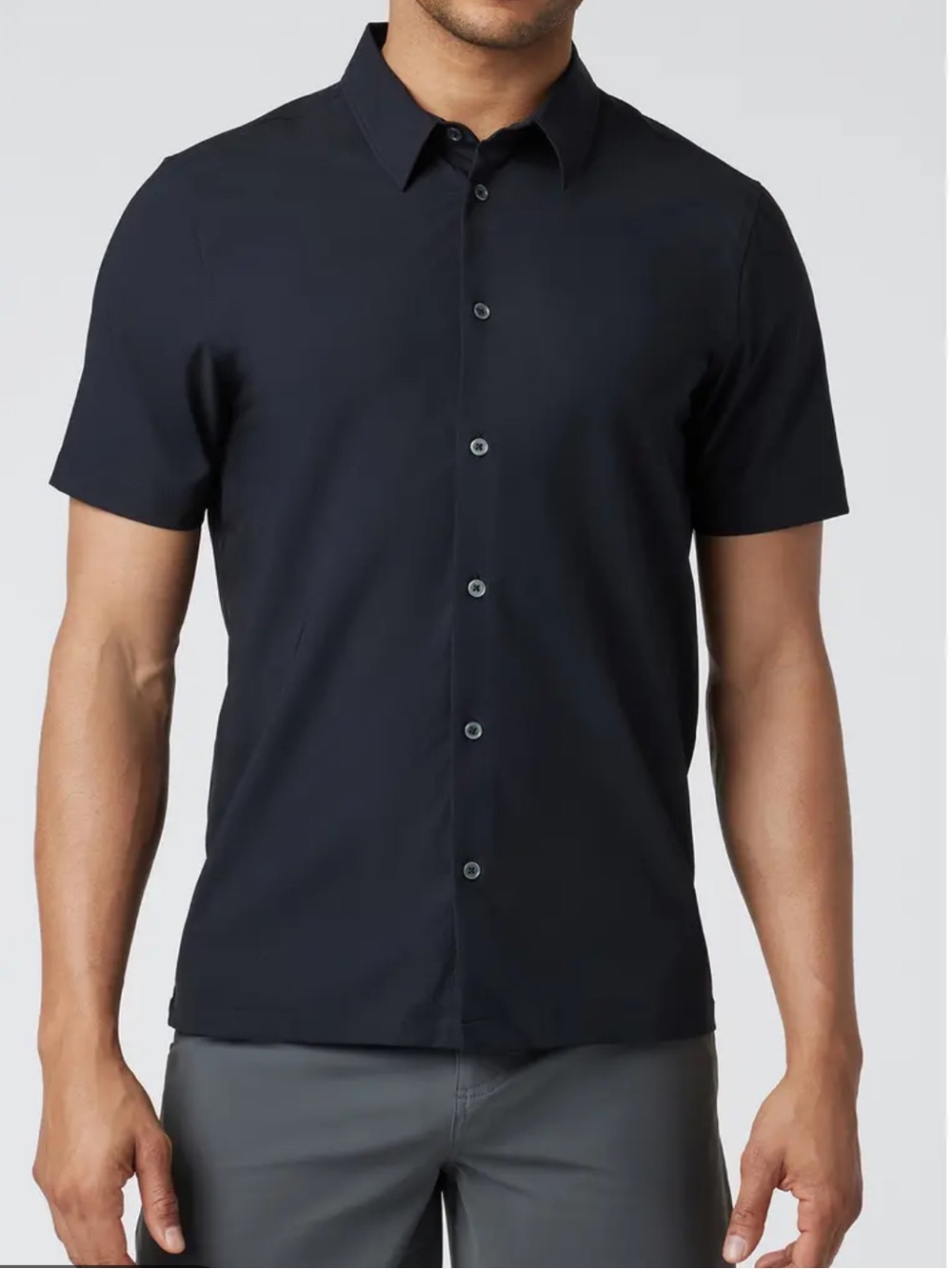 NWOT Vuori Short Sleeve Button-Up Shirt - Black Sz XL